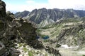 View from Rysy peak in Tatry mountains