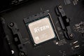 View on Ryzen 7 2700 CPU by AMD on 17.11.2018 Royalty Free Stock Photo