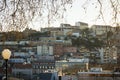 View of S. Pedro de AlcÃÂ¢ntara hill, one of those in western side of the city, in Lisbon, Portugal Royalty Free Stock Photo