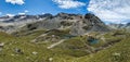 View of the SAC mountain hut Chamanna da Grialetsch CAS Zernez. Glacier Vadret da Grialetsch Davos. Hike mountain peak Royalty Free Stock Photo