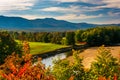 View of the Saco River in Conway, New Hampshire. Royalty Free Stock Photo