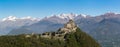 View of the Sacra di San Michele Saint Michael`s Abbey ,relig