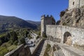 View of the Sacra of San Michele in Sant\'Ambrogio of Torino, Province of Turin, Piedmont, Italy Royalty Free Stock Photo