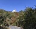 View of the Sacra of San Michele in Sant\'Ambrogio of Torino, Province of Turin, Piedmont, Italy Royalty Free Stock Photo