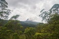 View of the sacred mountain Adam peak. Mount Sri Pada in Sri Lanka is a place of pilgrims from all over the world. Royalty Free Stock Photo