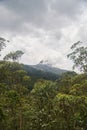 View of the sacred mountain Adam peak. Mount Sri Pada in Sri Lanka is a place of pilgrims from all over the world. Royalty Free Stock Photo