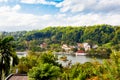 View of the Sacred Temple of Tooth Relic at Mogambara Lake Shore in Kandy Royalty Free Stock Photo