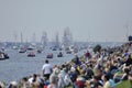 The View of the Sail Amsterdam 2015 from the side of the Ij rive Royalty Free Stock Photo