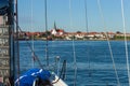 View from sailboat to Ronne harbour, Bornholm island Denmark Royalty Free Stock Photo