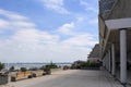 View of sailboats docked at the pier viewed from University of Kiel Sailing Center Royalty Free Stock Photo