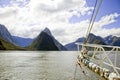 View from sailing boat Milford Sounds New Zealand Royalty Free Stock Photo