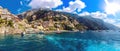 View from a sailing yatch of the seashore of Naples in Italy Royalty Free Stock Photo