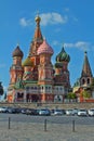 View of Saint Basil`s Cathedral in Red Square in Moscow Royalty Free Stock Photo