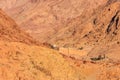 View of Saint Catherine`s monastery or Sacred Monastery of the God-Trodden Mount Sinai in Sinai Peninsula, Egypt Royalty Free Stock Photo