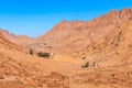 View of Saint Catherine`s monastery or Sacred Monastery of the God-Trodden Mount Sinai in Sinai Peninsula, Egypt Royalty Free Stock Photo