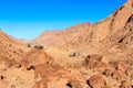 View of Saint Catherine`s monastery or Sacred Monastery of the God-Trodden Mount Sinai in Sinai Peninsula, Egypt Royalty Free Stock Photo