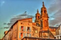 View of Saint Jacques chuch in Luneville - France Royalty Free Stock Photo