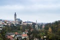 View of Saint James cathedral and old town in Kutna Hora, Bohemia, Czech Republic, Autumn landscape Royalty Free Stock Photo