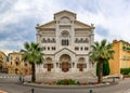 View of Saint Nicholas Cathedral in Monaco Ville, Monte Carlo, famous for the tombs of Princess Grace and Prince Rainier Royalty Free Stock Photo