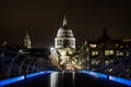 Saint Paul`s Cathedral view from the Millenium Bridge Royalty Free Stock Photo