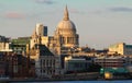 The view of Saint Paul`s Cathedral at sunset, City of London. Royalty Free Stock Photo