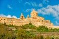 view of Saint Pauls Cathedral in Mdina, Malta Royalty Free Stock Photo