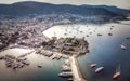 View on Saint Peter Castle Bodrum castle and marina. Aerial view of Bodrum on Turkish Riviera Royalty Free Stock Photo