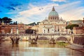 View of Saint Peter cathedral and bridge Angel Royalty Free Stock Photo