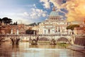 View of Saint Peter cathedral and bridge Saint Royalty Free Stock Photo