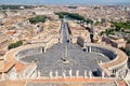 View of the Saint Peter Square, the Vatican and the city of Rome Royalty Free Stock Photo