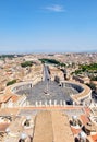 View of the Saint Peter Square, the Vatican and the city of Rome Royalty Free Stock Photo