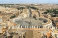 View of Saint Peter Square in Vatican, Rome, from basilica dome Royalty Free Stock Photo