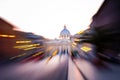 View of Saint Peter from the Vatican with artistic blur