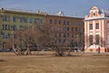 View of Saint-Petersburg nearby Kikin`s Palace in bright sunny day