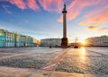 View of Saint Petersburg. Panorama of Winter Palace Square, Hermitage - Russia Royalty Free Stock Photo
