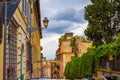 Picturesque street in historic Rome city Italy