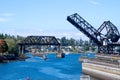 View of Salmon Bay Bridge, also known as Bridge No. 4, a Strauss Heel-trunnion single-leaf