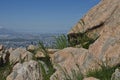 A view of salt lake city from the red rocks above Royalty Free Stock Photo