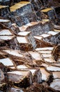 View of Salt ponds, Maras, Cuzco, Peru