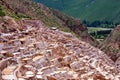 View of Salt ponds, Maras, Cuzco, Peru Royalty Free Stock Photo