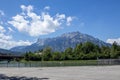 View of the Salzach River. A lovely summer day. Puch Urstein Royalty Free Stock Photo