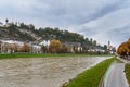 View of Salzburg from Makartsteg bridge. Austria Royalty Free Stock Photo