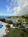 A view of the Samana bay, through the hotel, Dominican Republic, 2024 Royalty Free Stock Photo