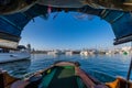 View from Sampan at Causeway Bay Typhoon Shelter Royalty Free Stock Photo