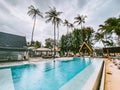 View of Samui resort at the beach, in Thailand, south east Asia Royalty Free Stock Photo