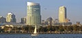 A View of San Diego Bay, a Sailboat and Downtown