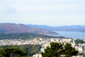 View of San Francisco, California and Golden Gate Bridge from Twin Peaks Royalty Free Stock Photo