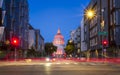 View of San Francisco City Hall illuminated at dusk, San Francisco, California, United States of America, North America Royalty Free Stock Photo