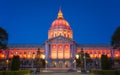 View of San Francisco City Hall illuminated at dusk Royalty Free Stock Photo