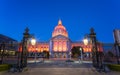 View of San Francisco City Hall illuminated at dusk Royalty Free Stock Photo